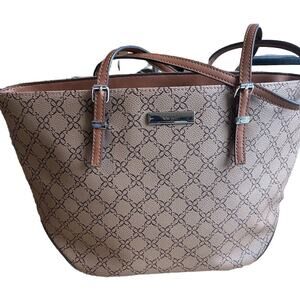 Nine West Tote Bag Large Mocha Logo With